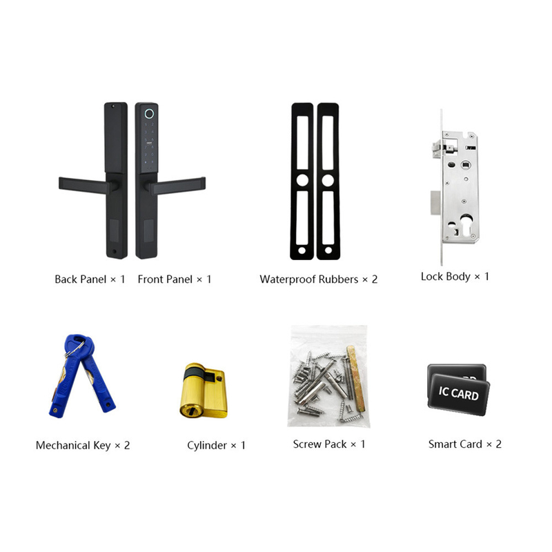 Puerta de alta seguridad cerradura inteligente timbre de puerta Tuya App Sala de uso doméstico Cerradura electrónica de puerta Colorida